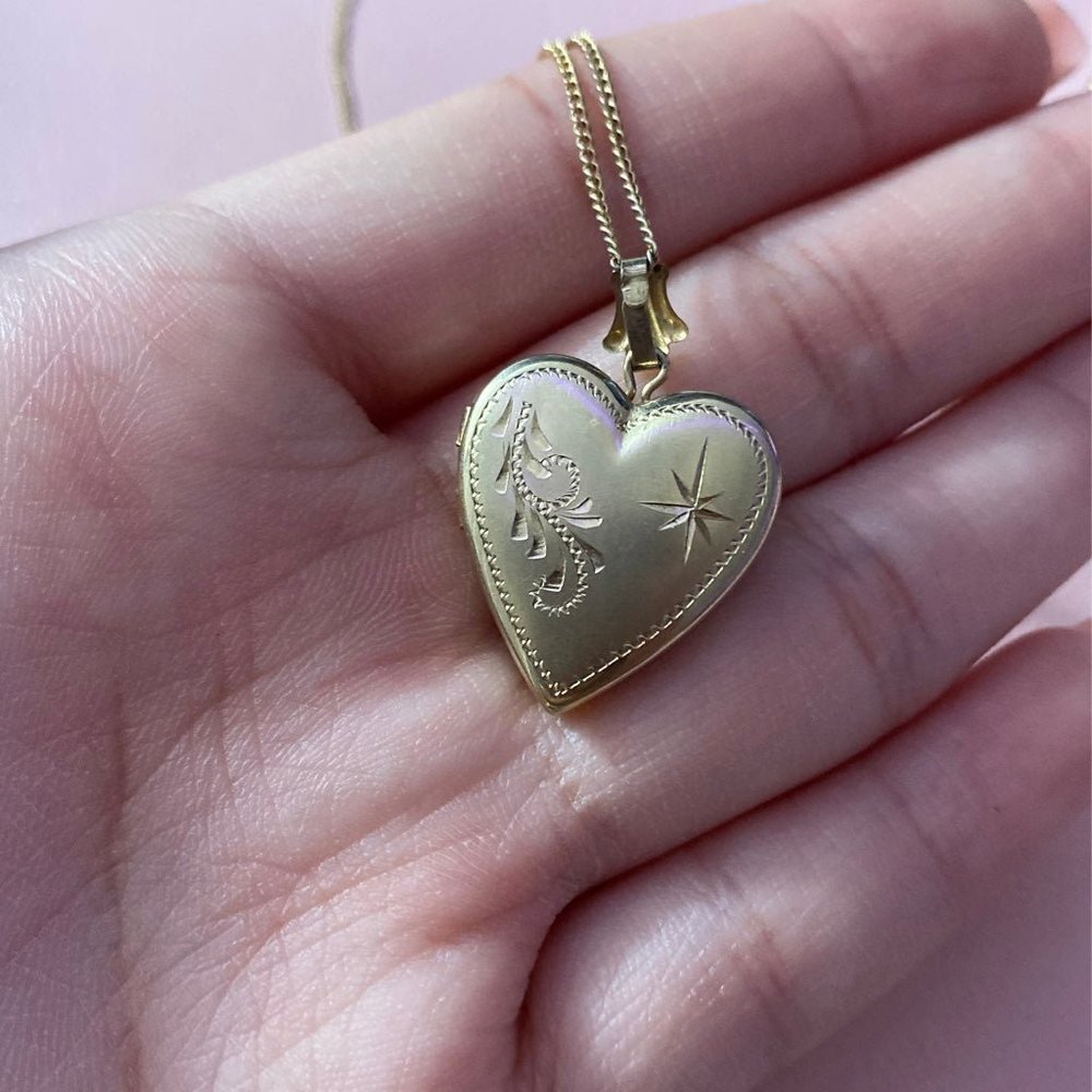 Vintage Gold Filled Heart Locket Necklace